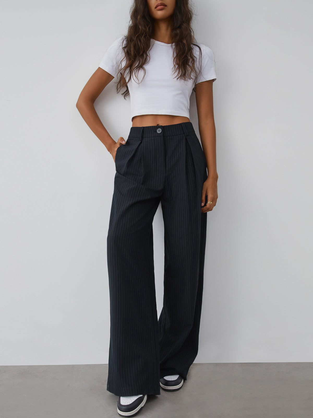 Maxct Shock Value Pinstripe Wide Leg Dress Pants