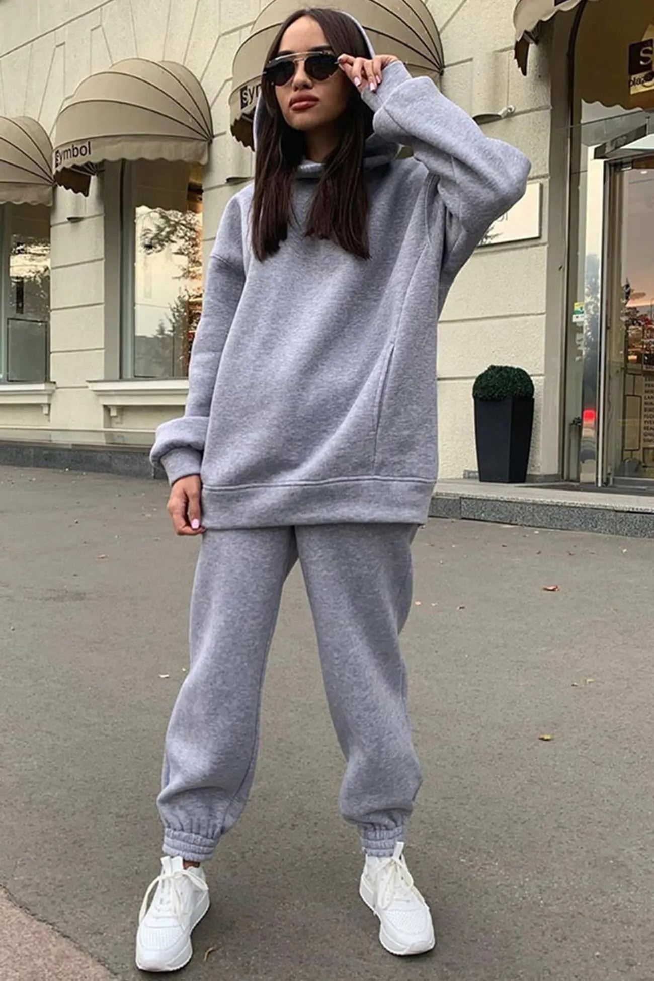 Maxct Pocketed Hoodie Elastic Waist Long Pants Set