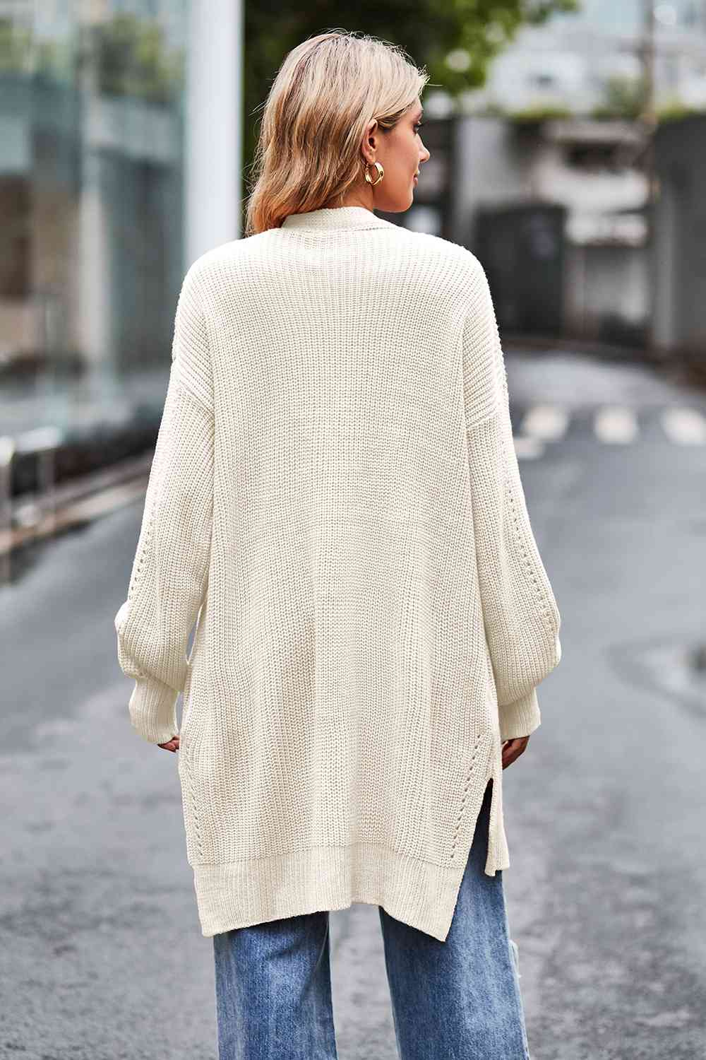 Maxct &Open Front Dropped Shoulder Longline Cardigan
