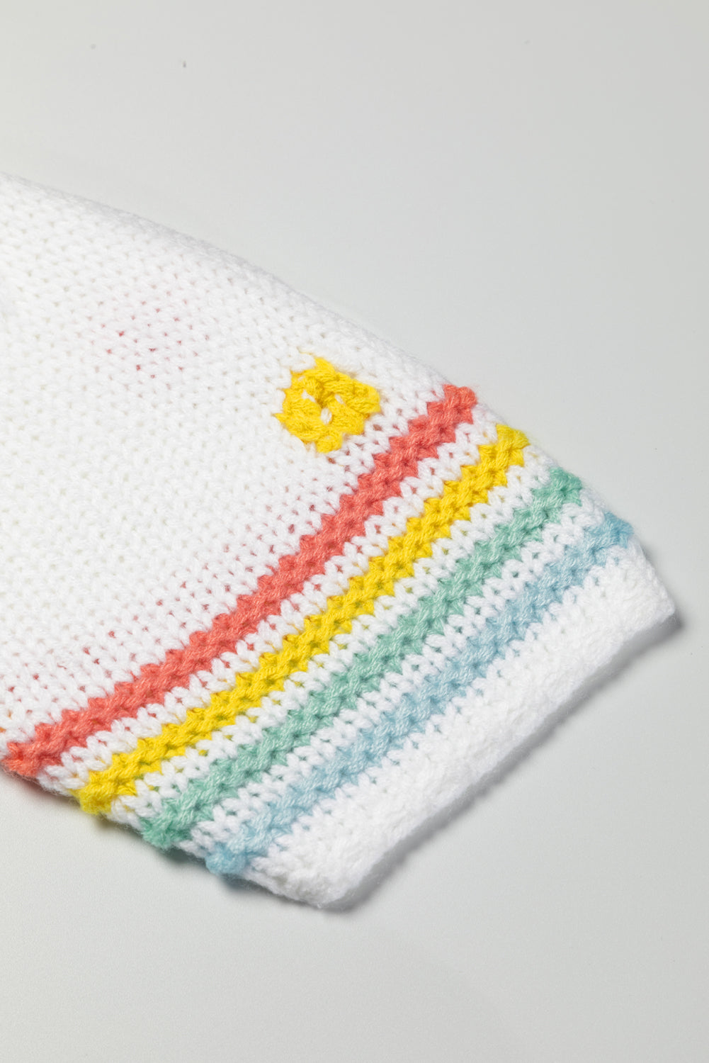 Maxct &Hollow Striped Color Block Round Neck Sweater