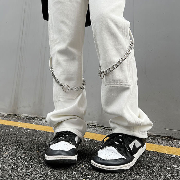 Grunge Aesthetic Chain Jeans Maxct