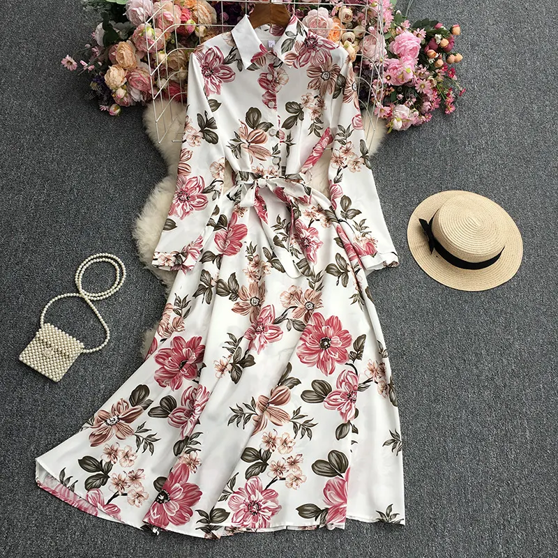 Maxct Maxct Long-Sleeved Dress With Large Flowers