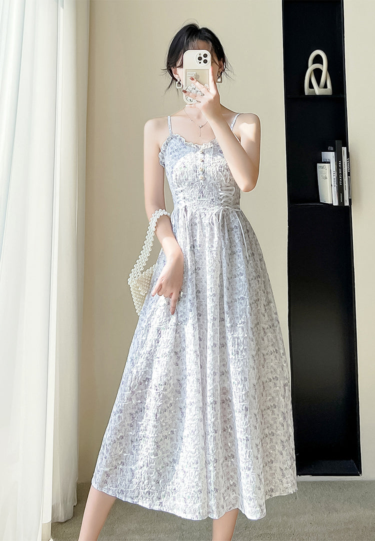 May Flowers Lace Up Cami Dress Maxct