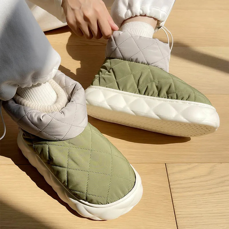 Waterproof Plush Ankle Boot Slippers for Women Maxct