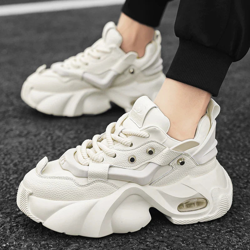 Casual Chunky Sports White Platform Sneakers for Men Maxct