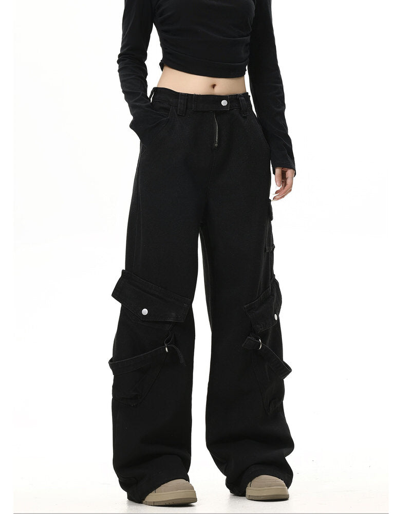 Hashtag Drama Black Cargo Jeans Maxct