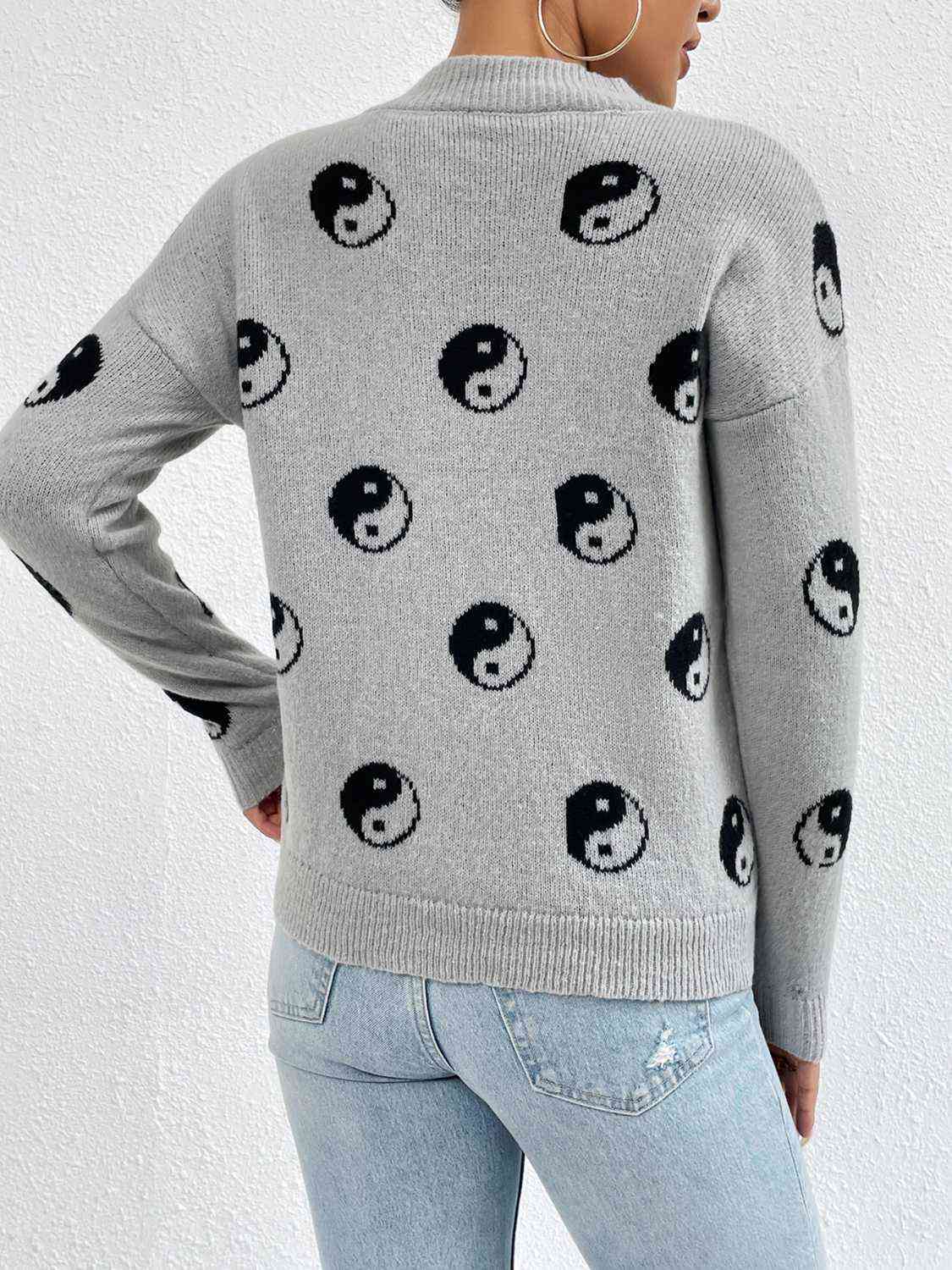 Maxct &Patterned Drop Shoulder Sweater