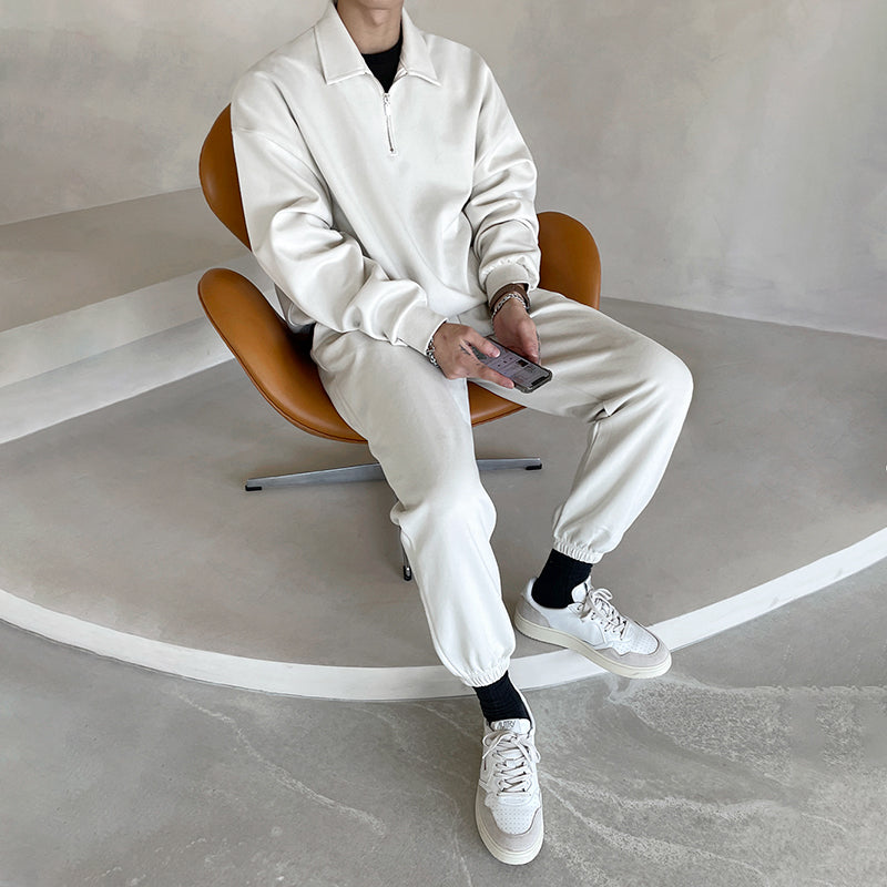 Maxct 5415 Half Zip-Up Collar Sweater & Casual Pants