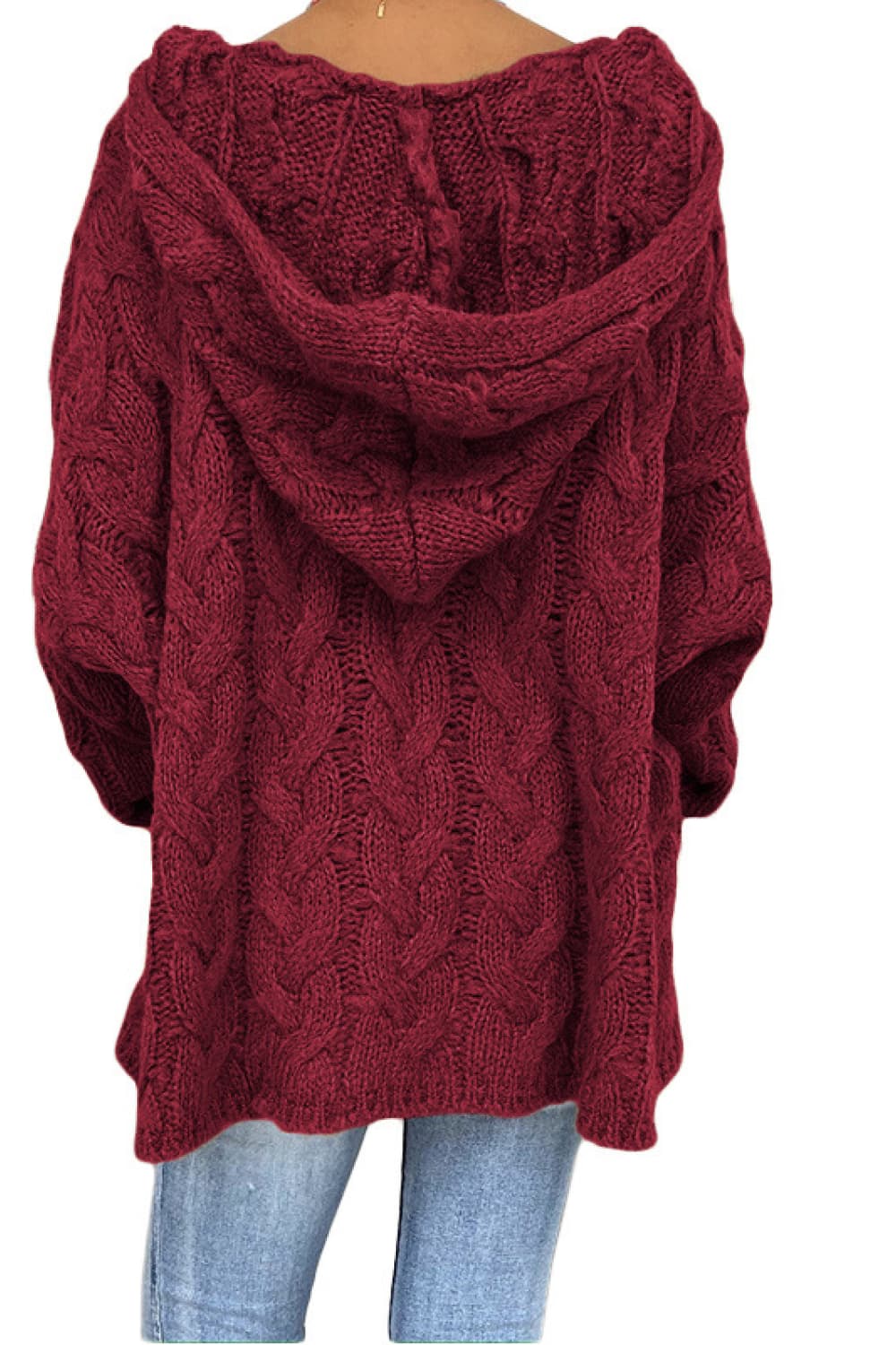 Cable-Knit Hooded Sweater - Image 12