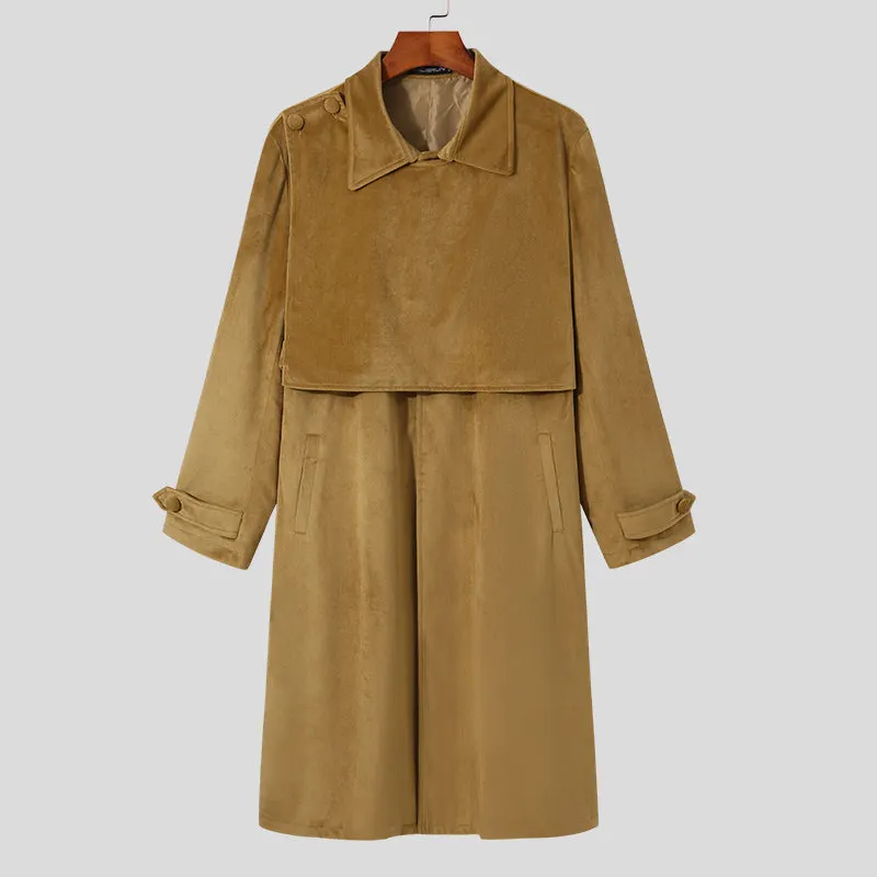 Maxct - Mens Lapel Warm Over Knee Wool Coat