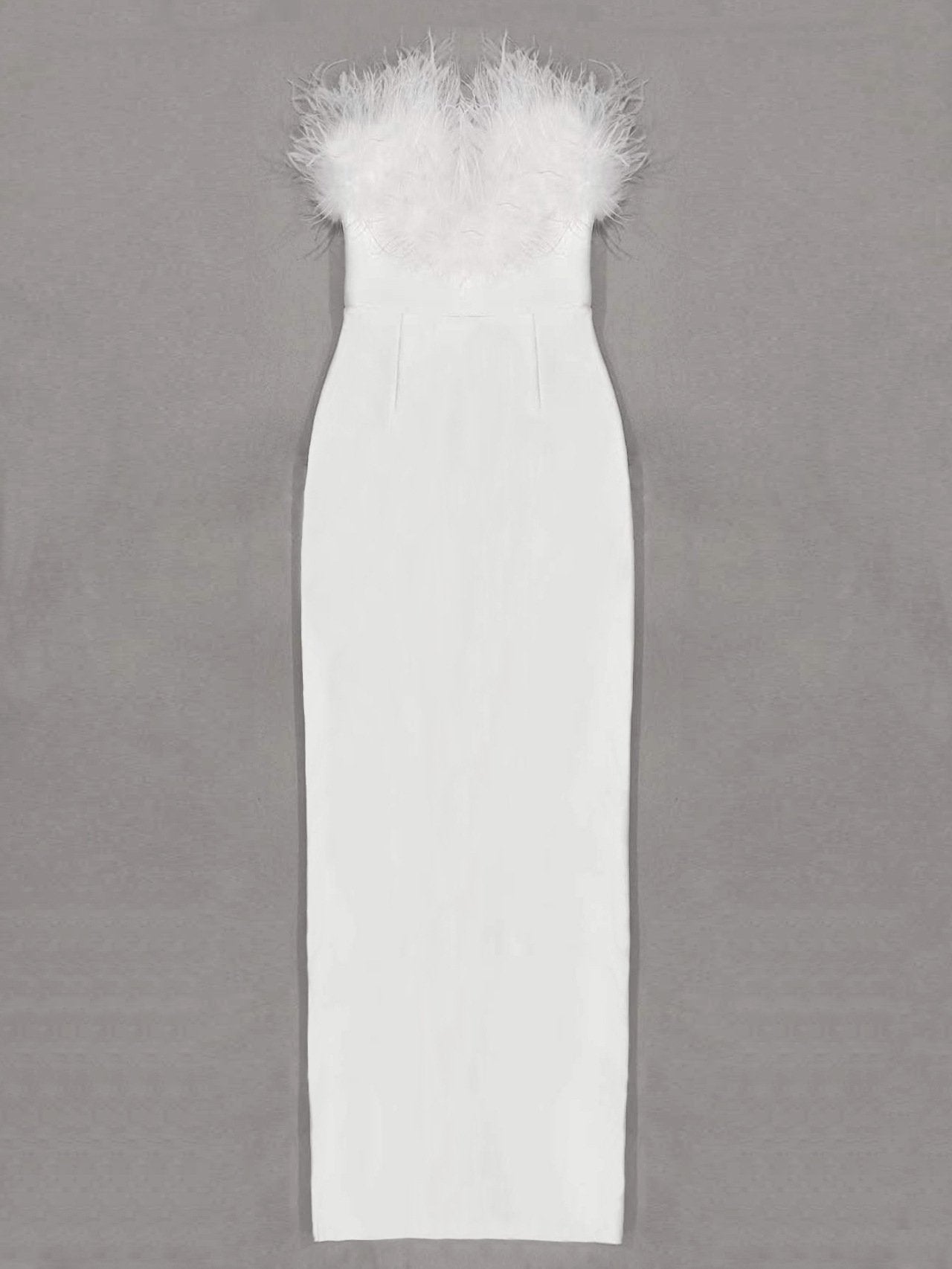 Maxct High-end Trendy Niche Designer Evening Dress Autumn And Winter Women's Clothing Trend Ostrich Hair Gowns Bandage Dress Women
