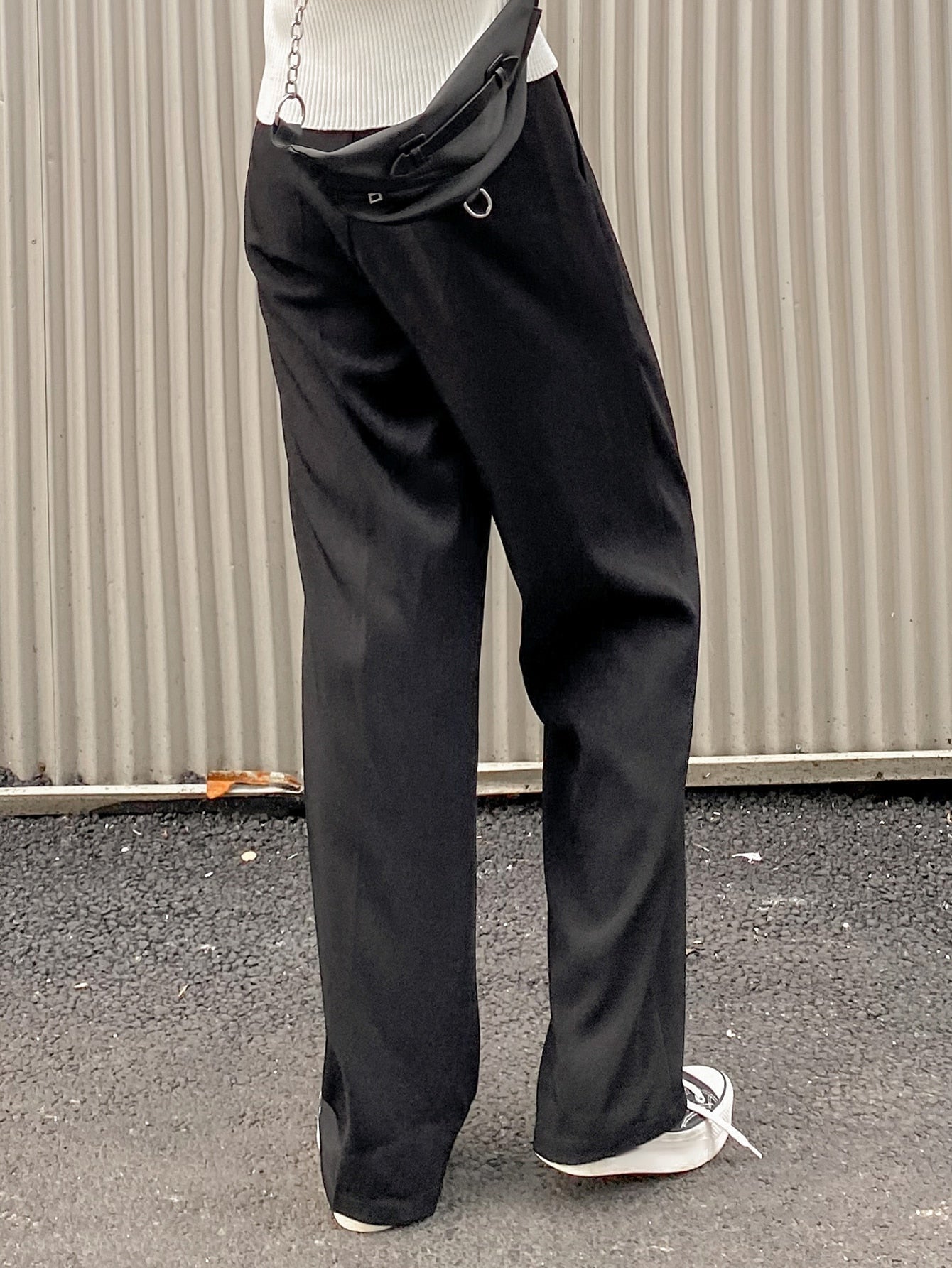 Maxct Solid Plicated Tailored Pants