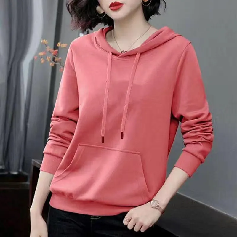 Maxct Women Cotton Hoodies Autumn Comfy Autumn Hooded Sweatshirt Women Hip Hop Hoodie Classic Hoody Pullover Tops Clothes 589