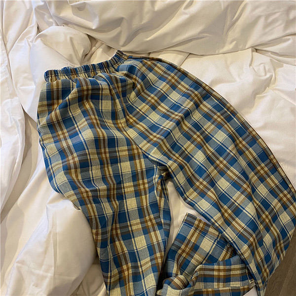 Cozy Up Plaid Trousers Maxct