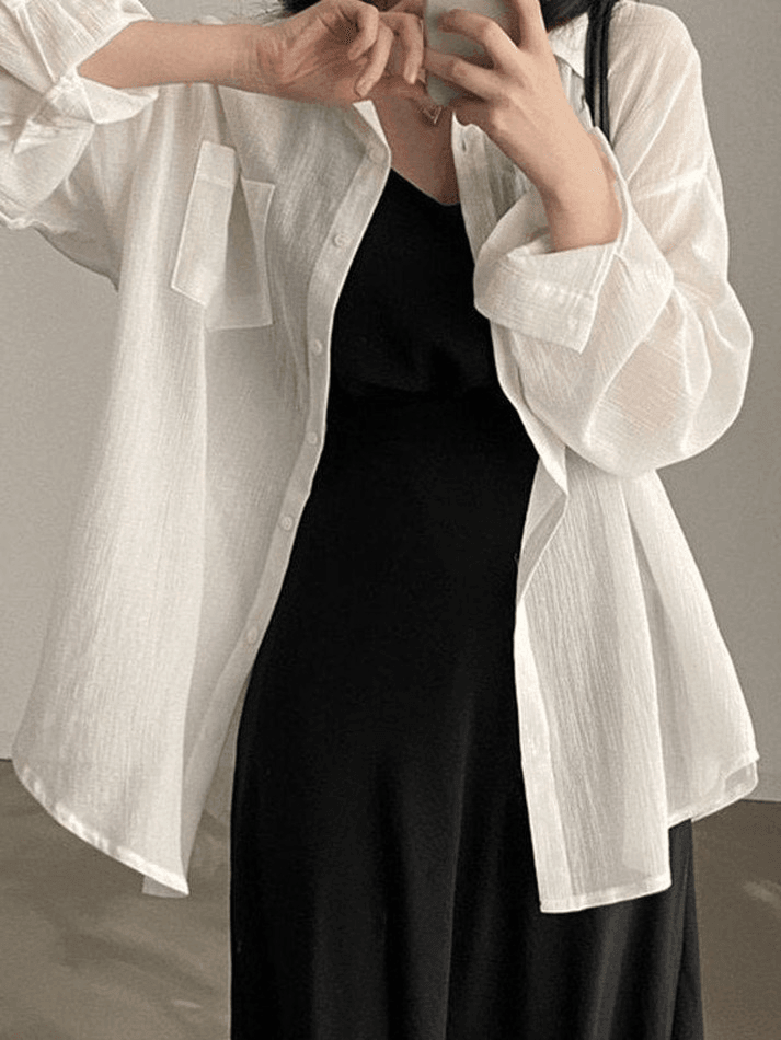 Maxct Lightweight Sheer Long Sleeve Blouse