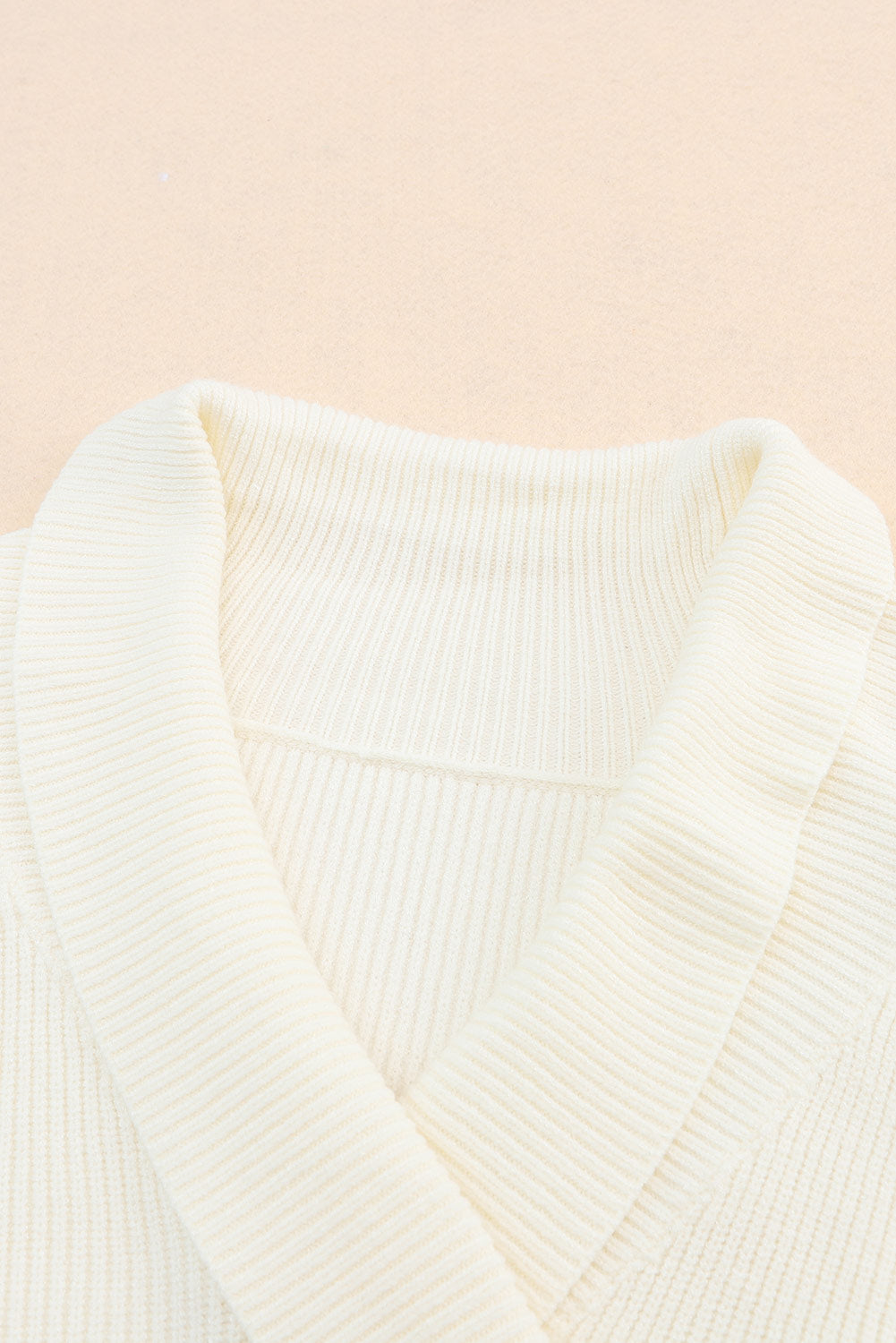 Maxct &Ribbed Surplice Long Sleeve Sweater