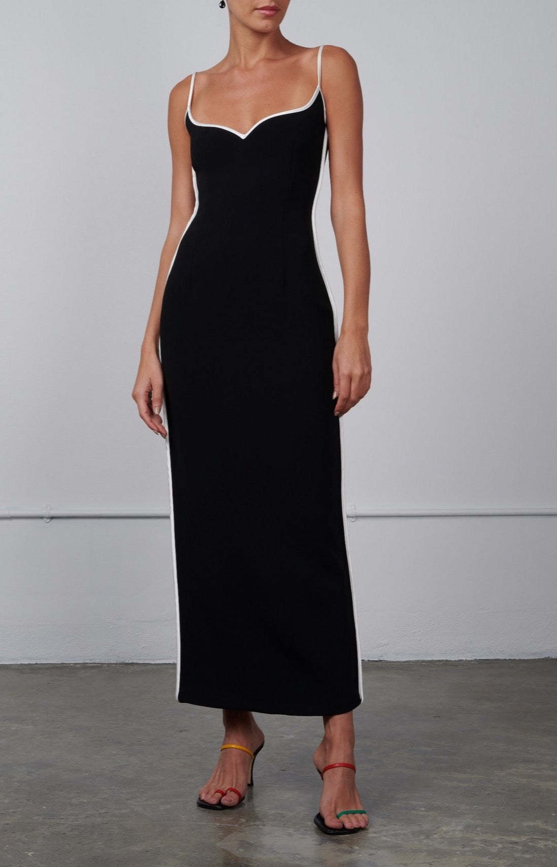 Maxct prom dresses Summer Women's Contrast Color Sling Sexy Backless Sheath Slim Fit Dress Women