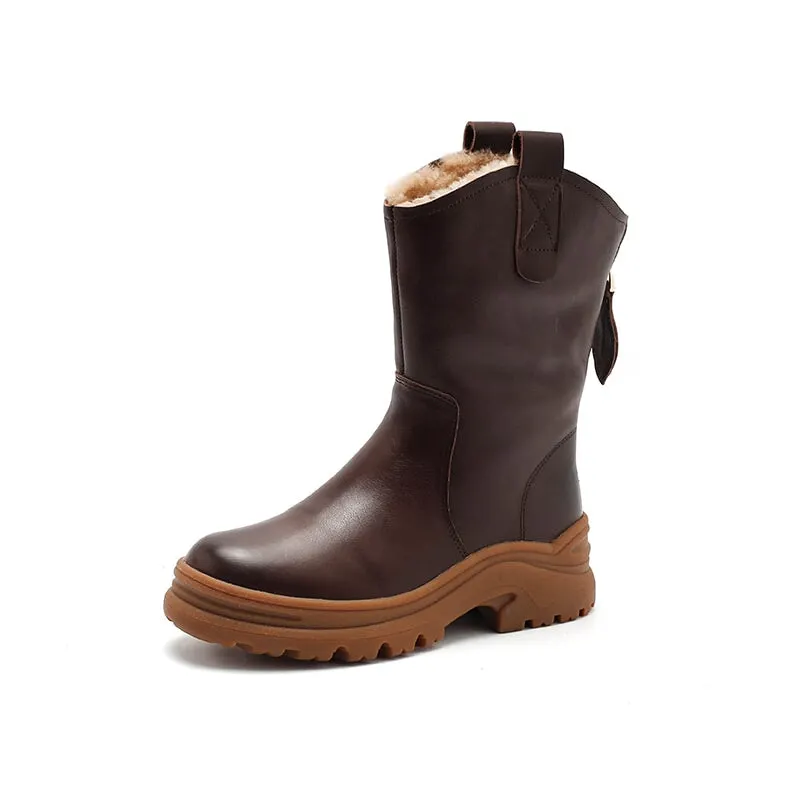 Womens Short Boots Snow Boots Have Fleece Lined for Cold Winter Maxct