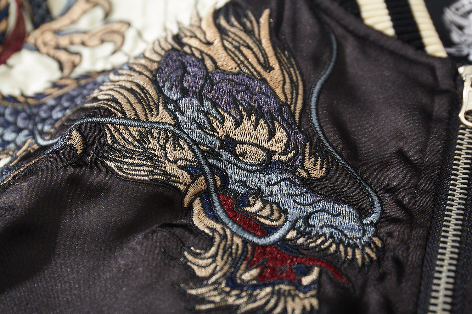 &Dragon Phoenix Embroidered Bomber Jacket