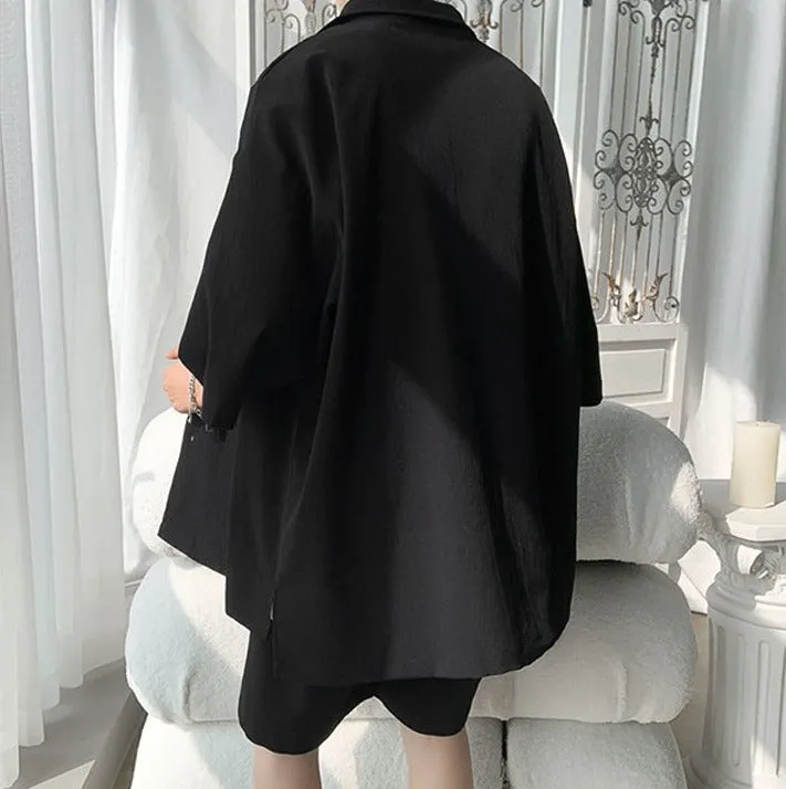 Maxct Textured Two-Piece Shirt and Shorts Set