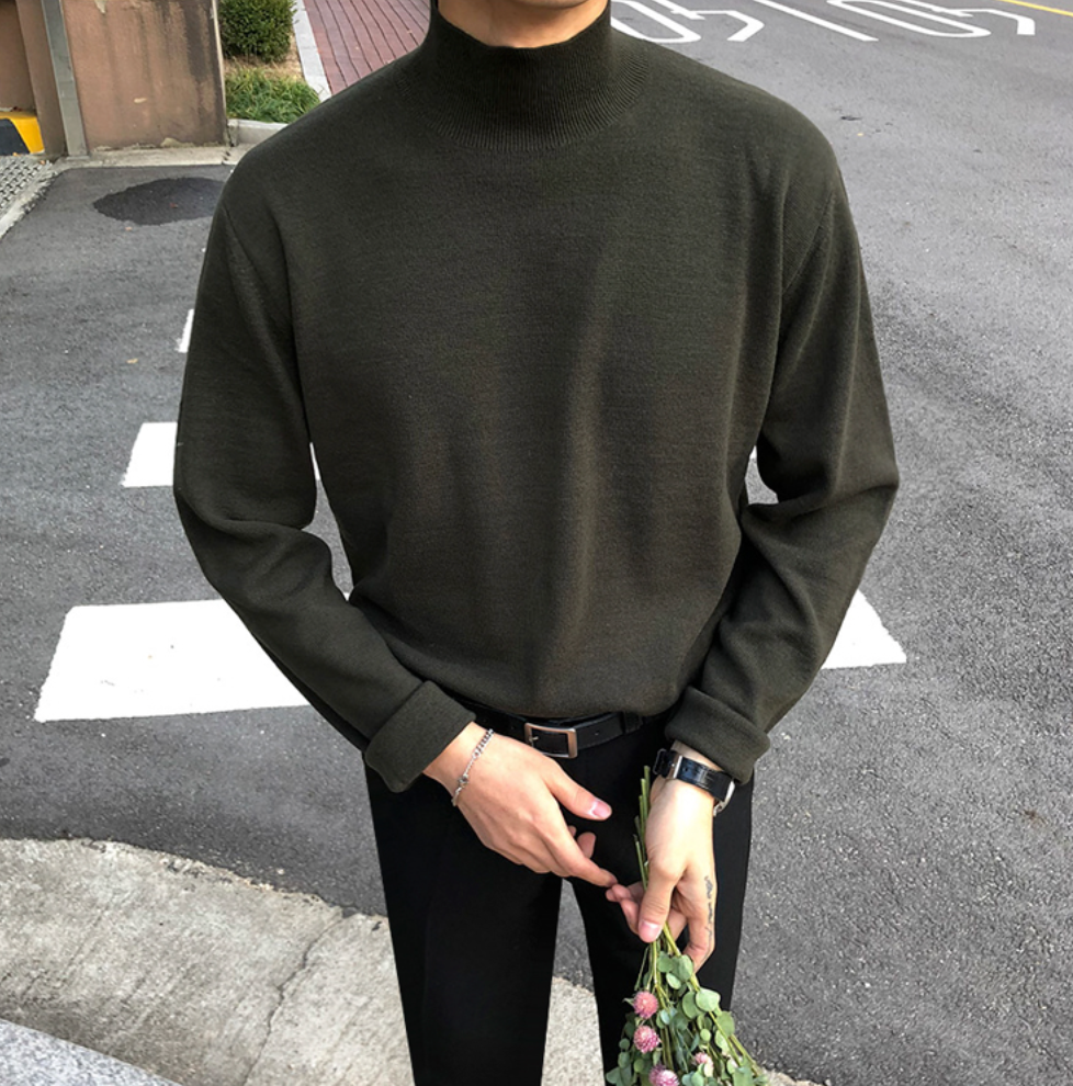 Maxct Green High Neck Sweater