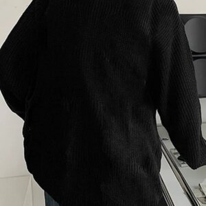 Maxct - Mens Solid Cutout Long Sleeve Sweater