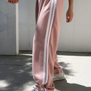 Maxct Women's Color-Block Casual Simple Daily Pants