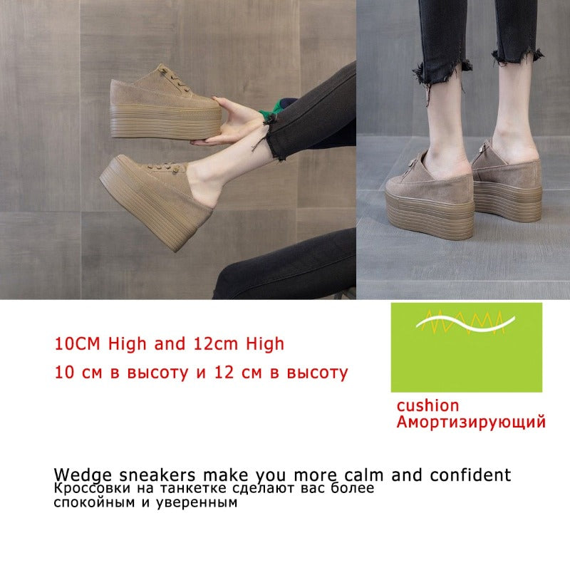 Platform Suede Slip-on Sneaker Sandals for Women Maxct