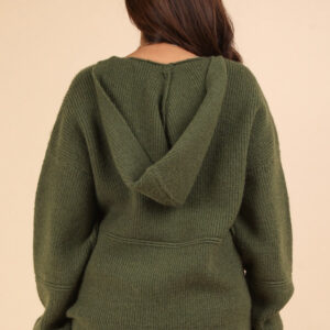 Maxct &VERY J Seam Detail Drop Shoulder Hooded Sweater