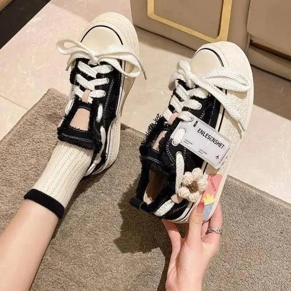 Shoes for Teen Girls Canvas Platform Sneakers Maxct