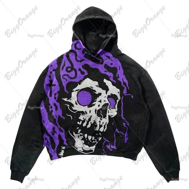 Maxct E-Commerce Black High Street Gothic Matta Mummy Sweater Street Casual Y2k Hoodie