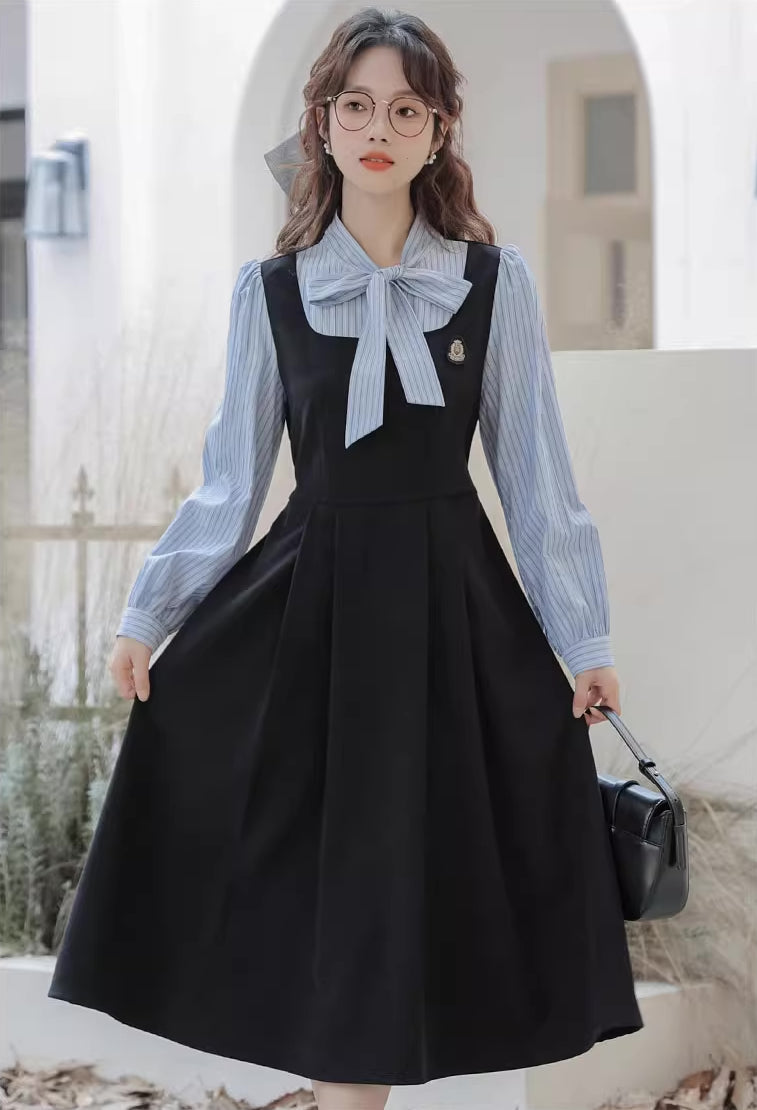 Stripe Academia Twofer Midi Dress Maxct