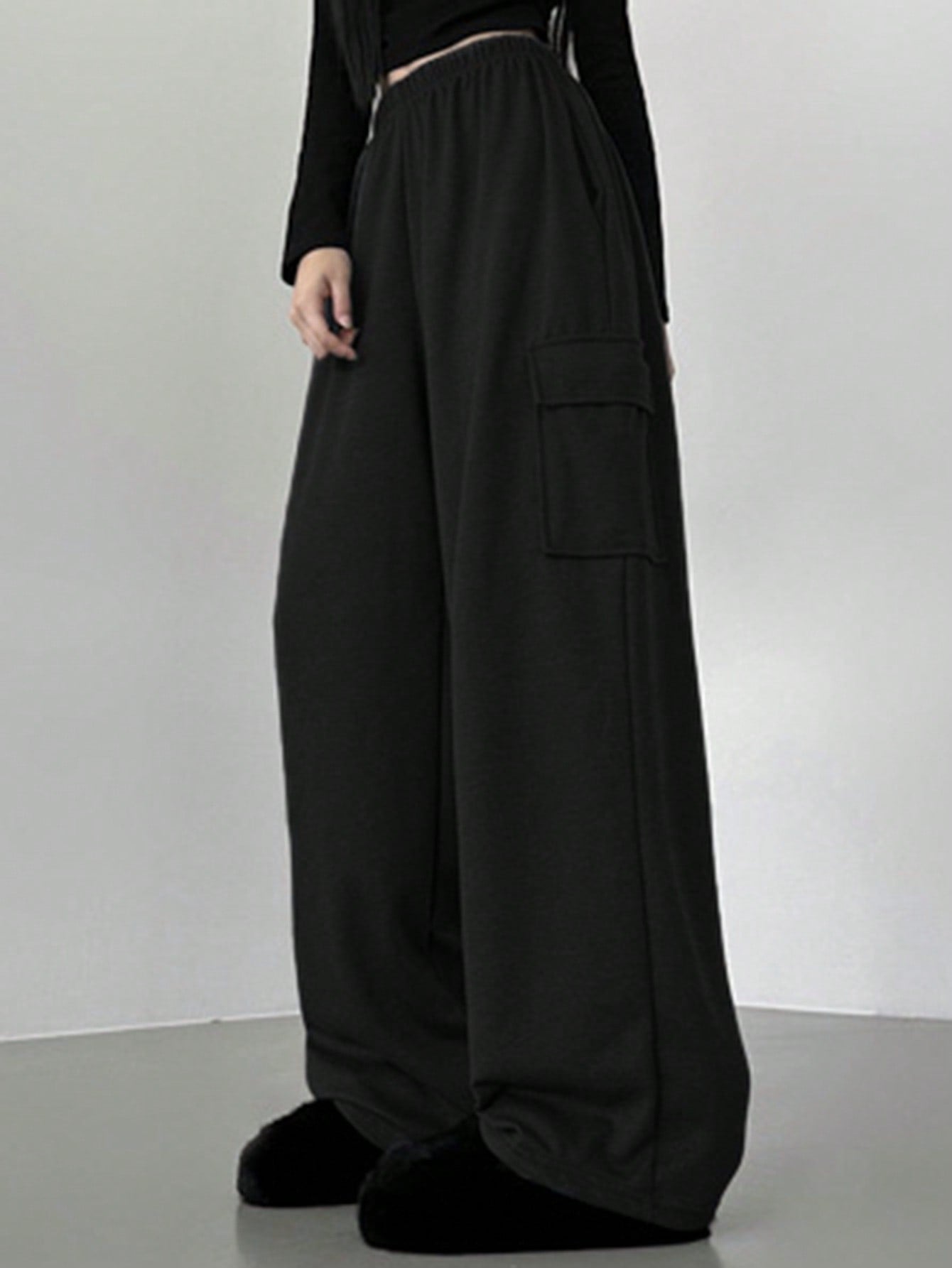 Maxct Women's Simple Solid Color Loose Casual Sports Pants