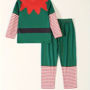 Christmas Clothing Two-piece Set Youngsters's Long-sleeved Pants Casual Two-piece Set, Perfect for Outdoor