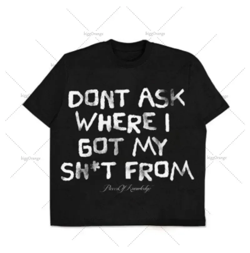 Y2k high street hip-hop trendy letter print pattern oversized T-shirt men's fashion goth loose casual versatile short-sleeved