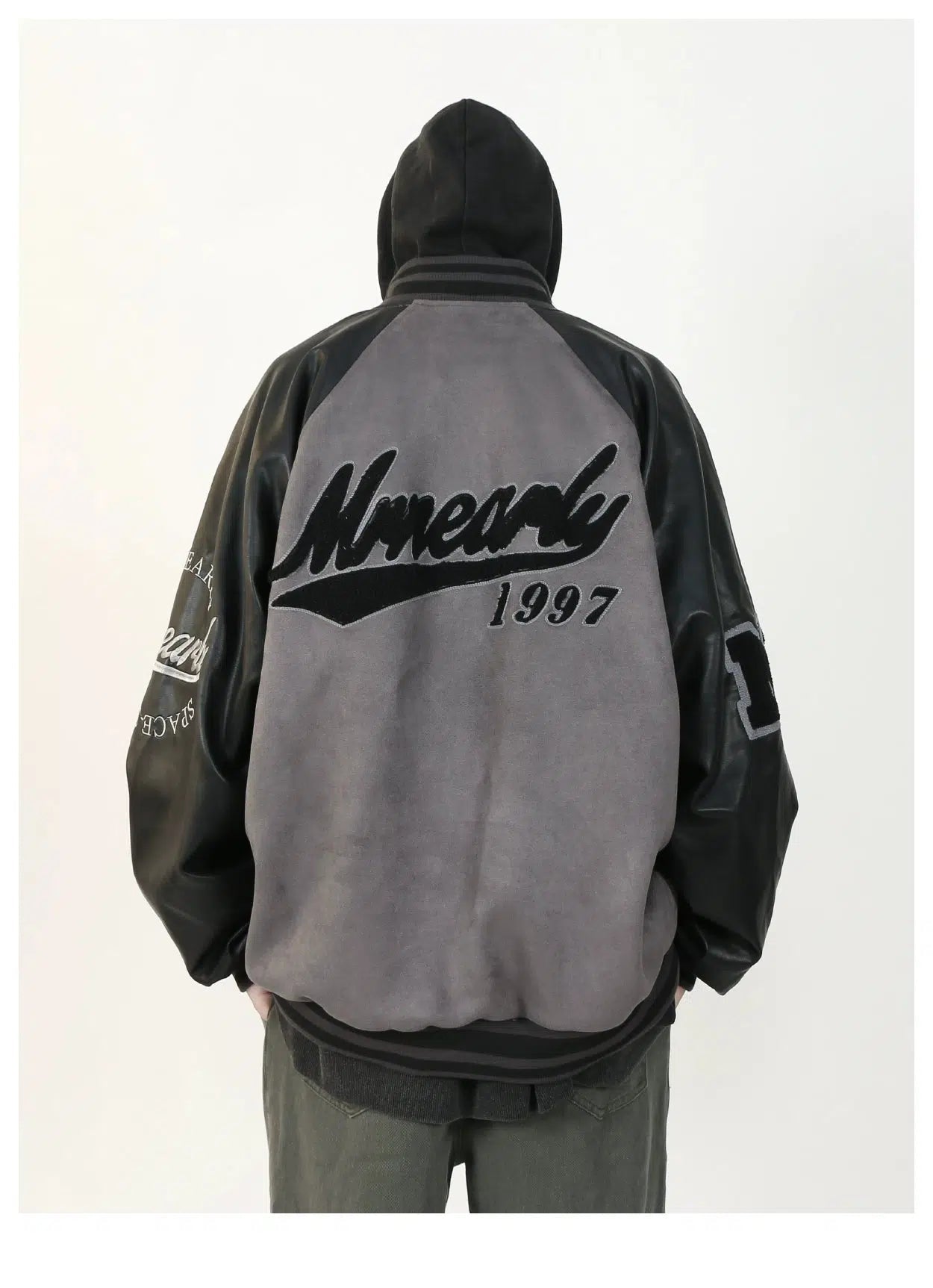Maxct Embroidered Suede Baseball Jacket