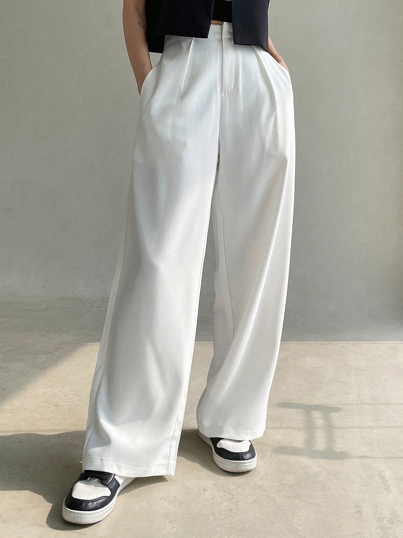 Maxct Solid Wide Leg Suit Pants