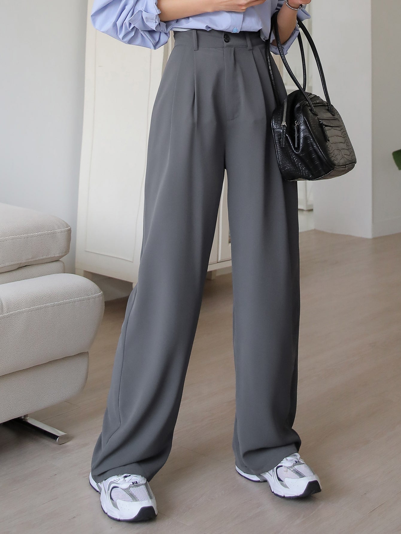 Maxct Fold Pleated Slant Pocket Pants