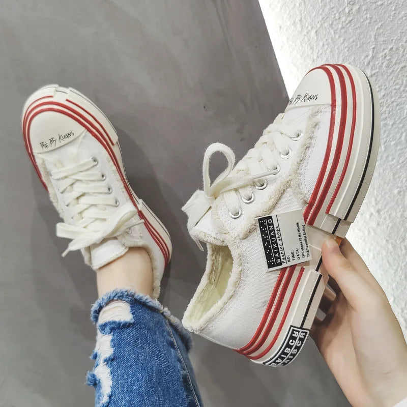 Unisex Chunky Sneakers - Thick Sole, Low Top, Vulcanized Maxct