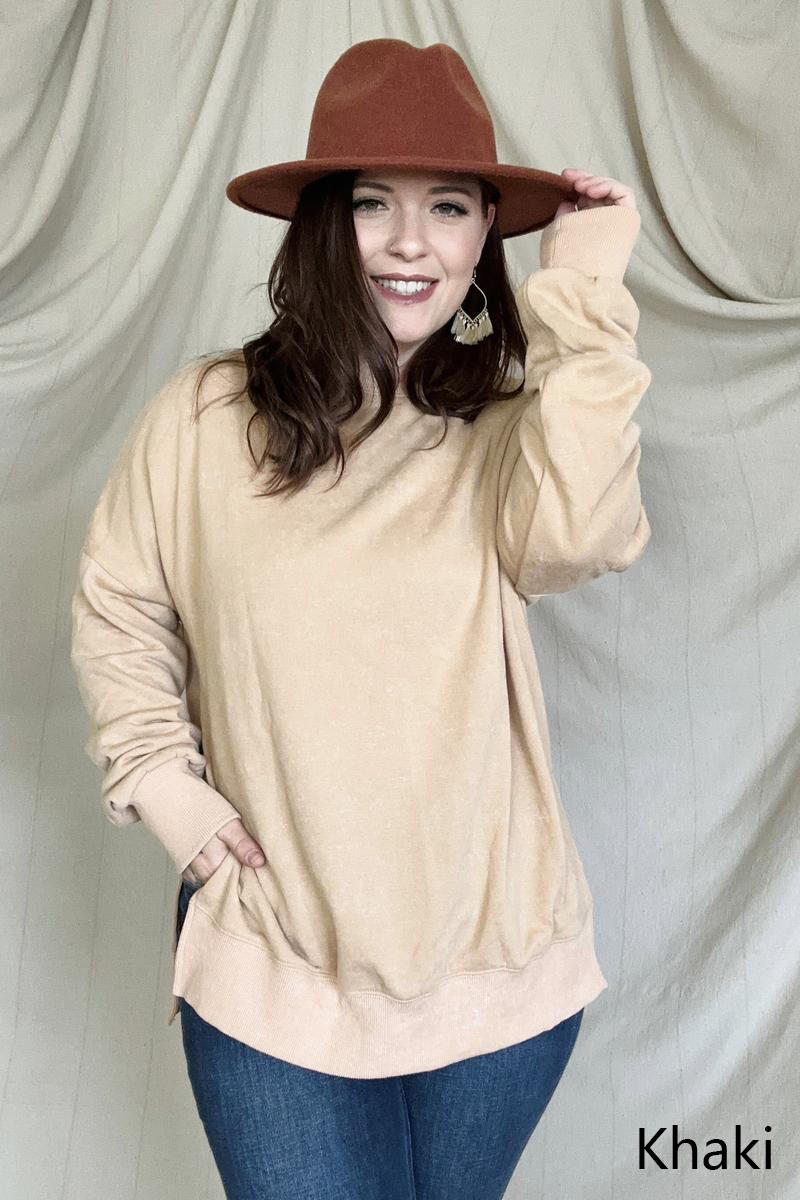 Maxct &Drop Shoulder Ribbed Trim Oversized Sweatshirt