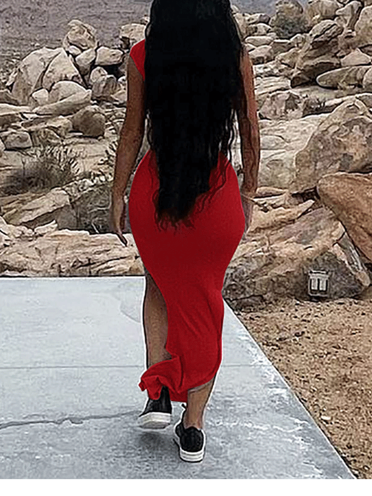 One Shoulder Ruched Bodycon Maxi Dress Maxct