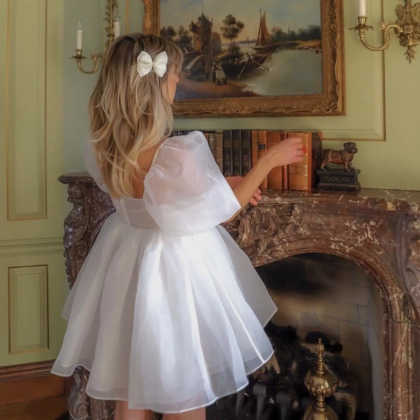 Ruby Chiffon Puffy Princess Mini Dress Maxct