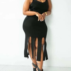 Spaghetti Strap Tassel Dress Maxct