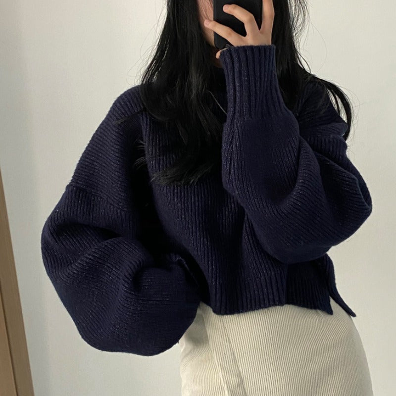 Maxct Dark Academia Oversized Crochet Knit Sweater