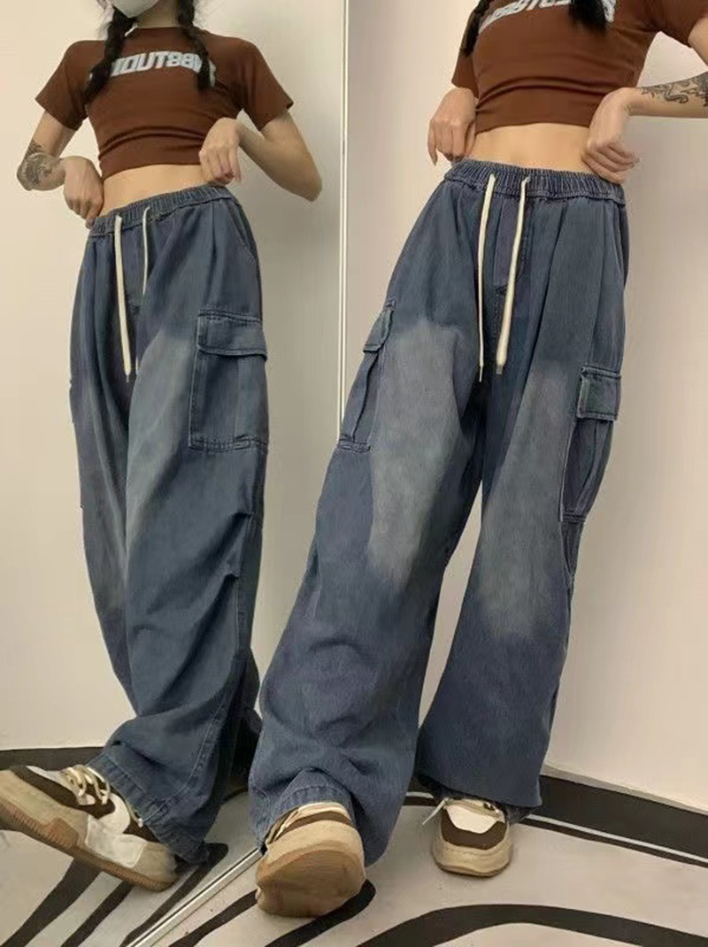 2000 Y2K: Baggy Cargo Wide Leg Pants - Grunge Streetwear for Women
