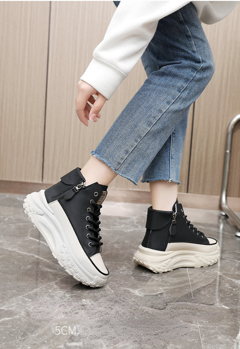 Comfort Elevated Luxury Fashion High-Top Platform Sneakers for Women