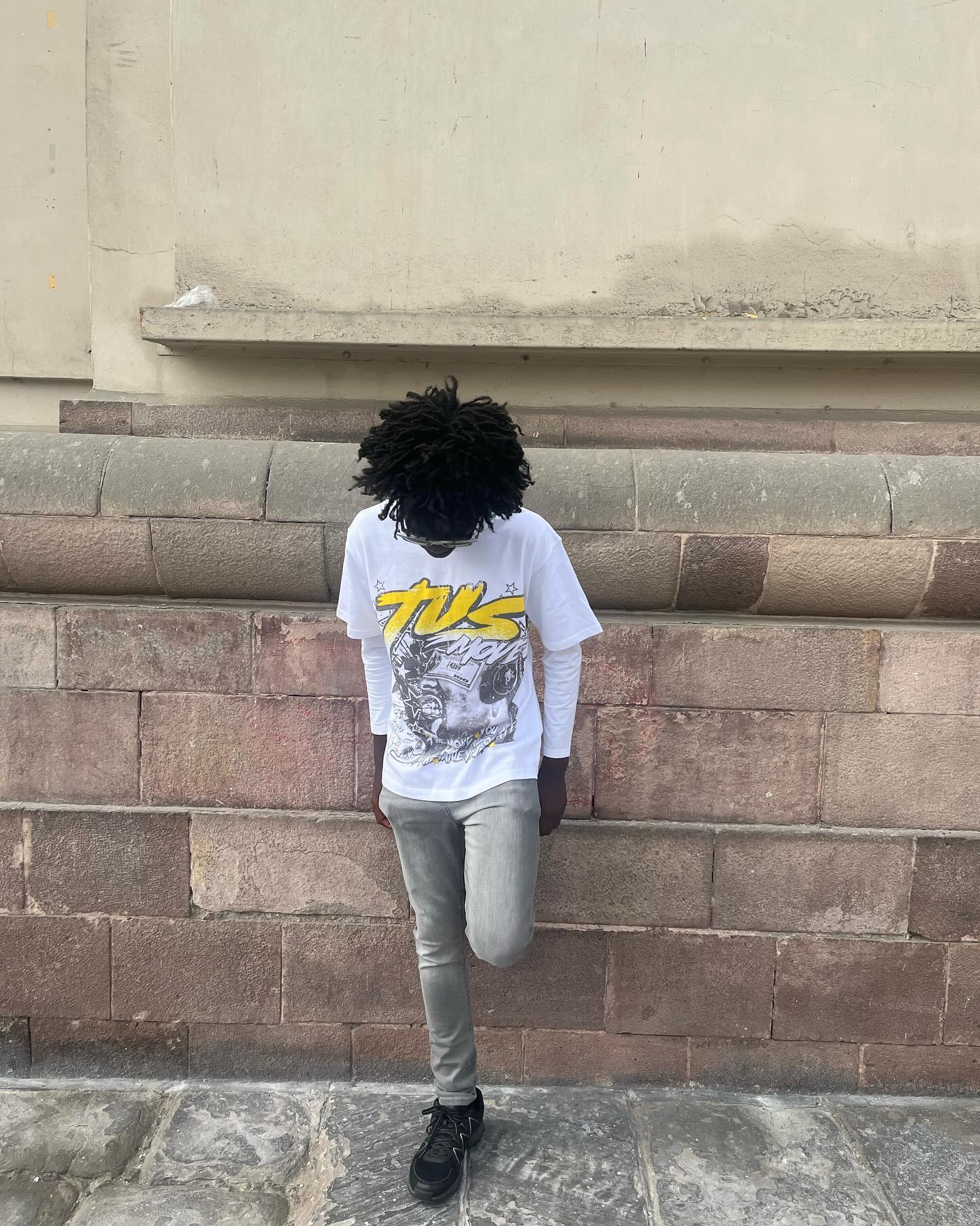 Retro trendy rock letter pattern printed oversized short-sleeved T-shirt men's fashion Harajuku loose versatile round neck shirt