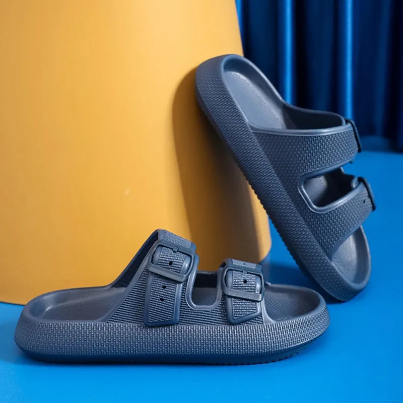 Two Strap Cloud Slippers Pillow Sandals for Women Maxct