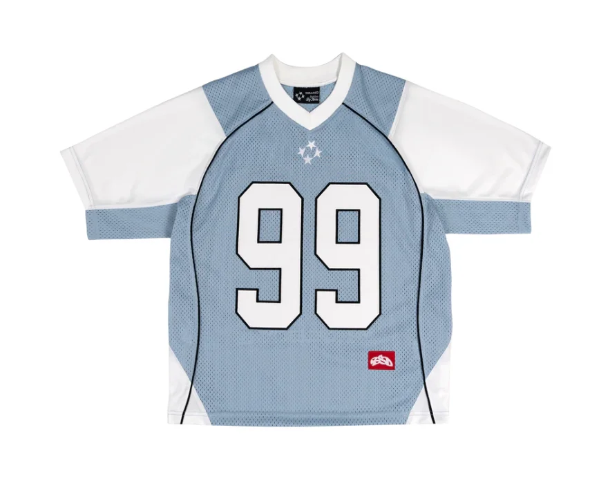 Y2K Retro American Casual Hip-hop Splicing Clothing Vintage Aesthetic Gothic Fashion Sports High Street Jersey T-shirt Man
