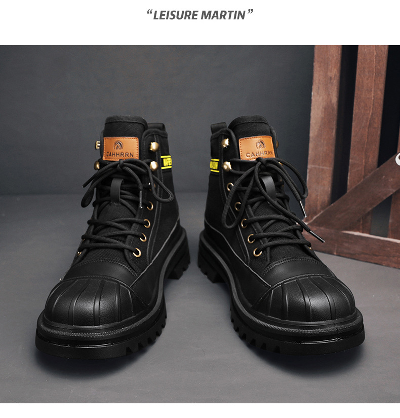 Men's Breathable High-top Boots with Thick Soles - true deals club